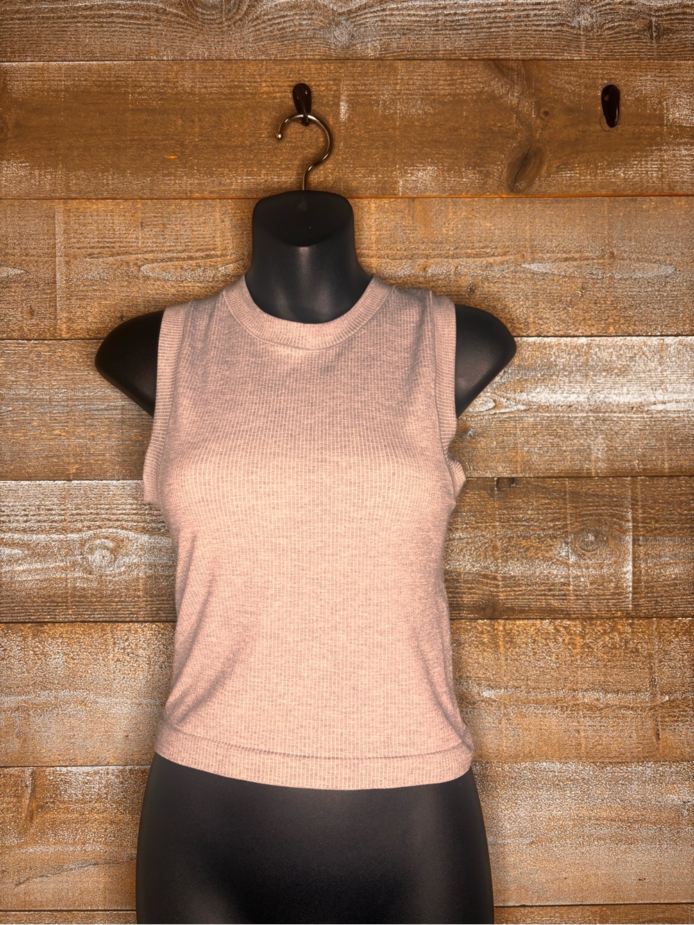 Athleta Ribbed Crewneck racerback Tank - Light grey